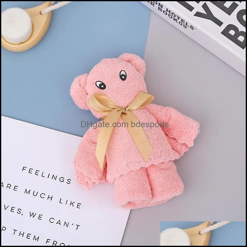 35x75cm coral velvet cartoon towels water absorption towel bear wash face towel hand gift adult gift towels 33 l2
