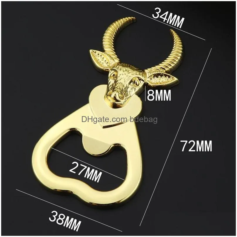  creative cow bull head shape bottle opener multifunction fridge magnets beer metal openers 729 b3