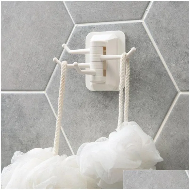 rotate hook multi purpose strength viscose holder towel no drilling trace sticking hanger bathroom accessories 1 8yl k2