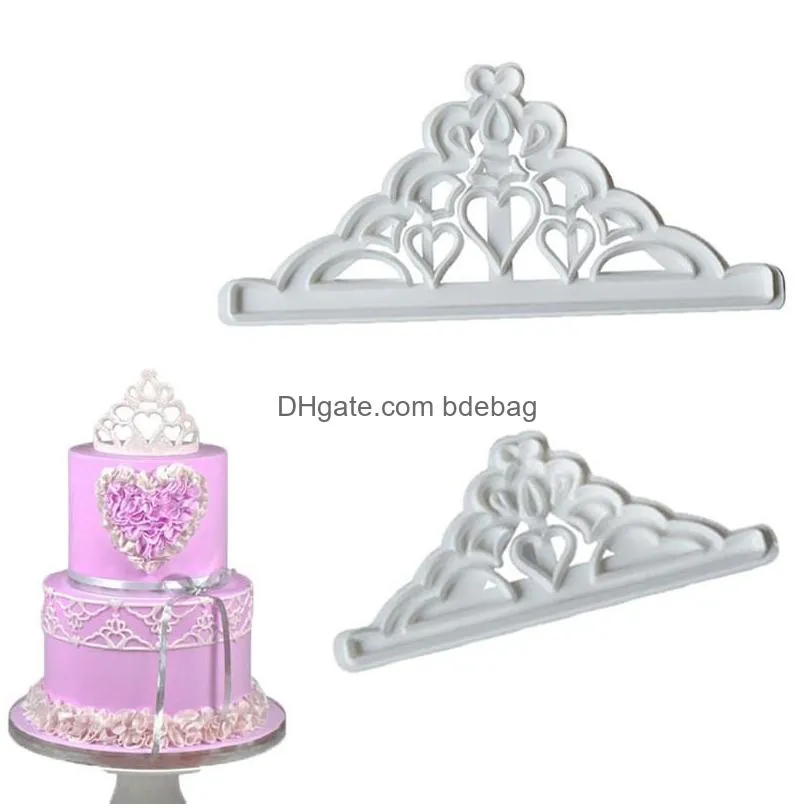 an crown 2ps cutting die printing baking molds diy cake decoration biscuit mould  plastic tools 1 4hr d2