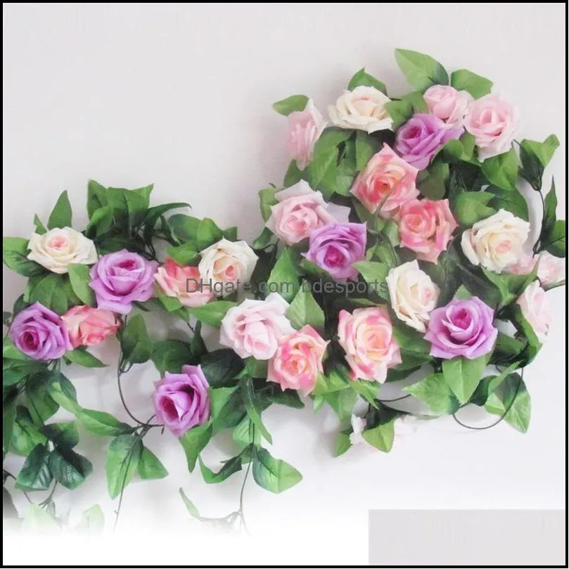 simulation rose artificial mandala indoor silk flowers fake peony cane vine decorate garlands birthday wedding celebration new 6 8lrb1