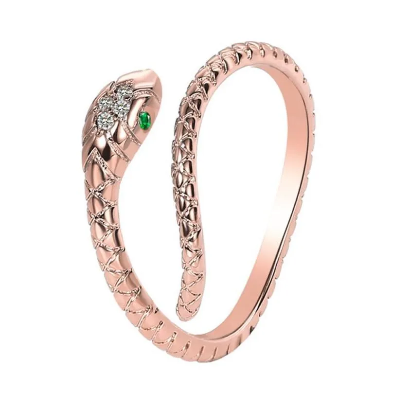 snake band ring for women adjustable zircon animal serpent rings punk jewelry