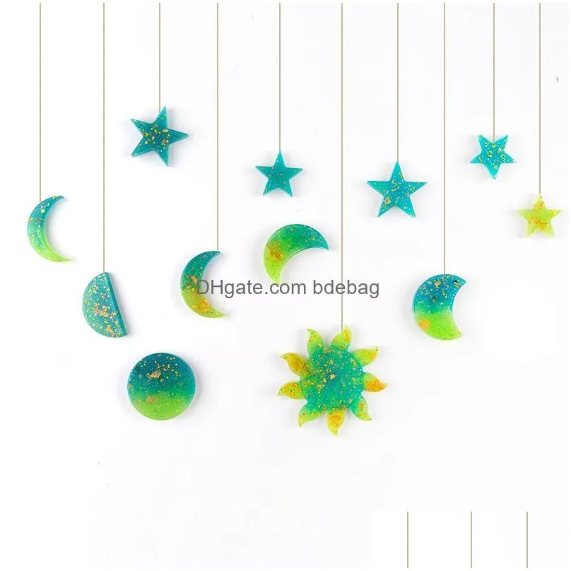 diy epoxy resin silicone mould moon star sun molds manual ornament pendant white mold transparent 2 5hj g2