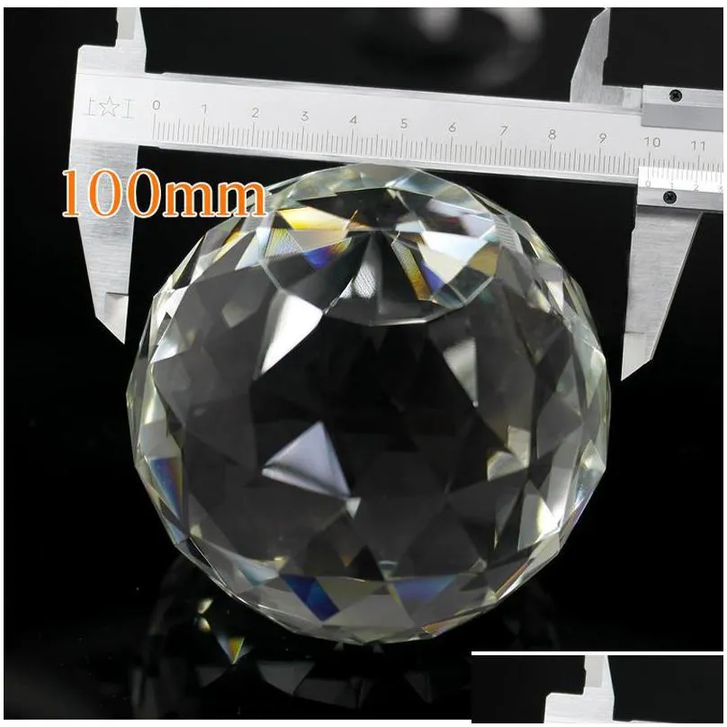 christmas decorations 40/50/60/80/100mm lucky multifaceted crystal glass flat ball diy suncatcher for display window wedding party home