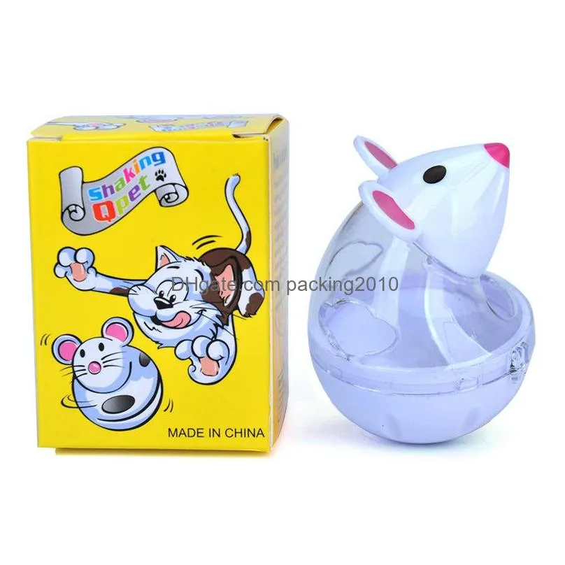 plastic tumbler mouse food leaker cartoon pet cat fun foods leakage ball rice white educational intelligence carts toys