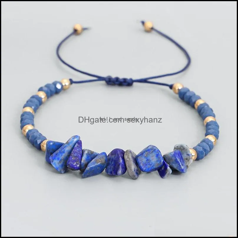 woman irregular natural stone adjustable bracelet healing gravel crystal rise bead bracelets for women girls fashion jewelry