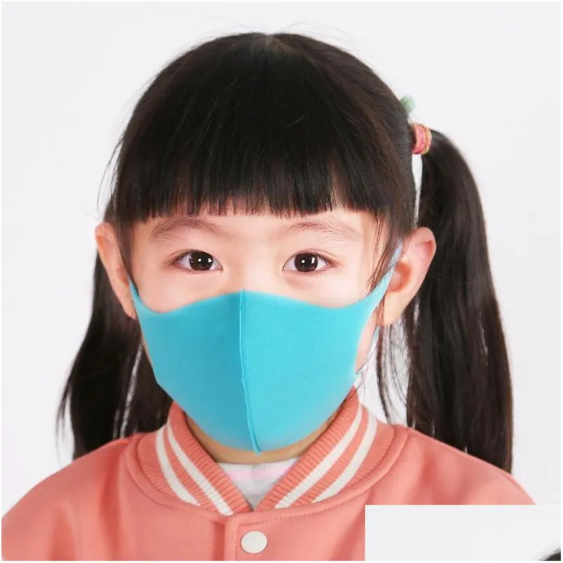 3 pcs children face masks foldable respirators unisex girls boys earloop mouth mask used home outdoor 6hl h1