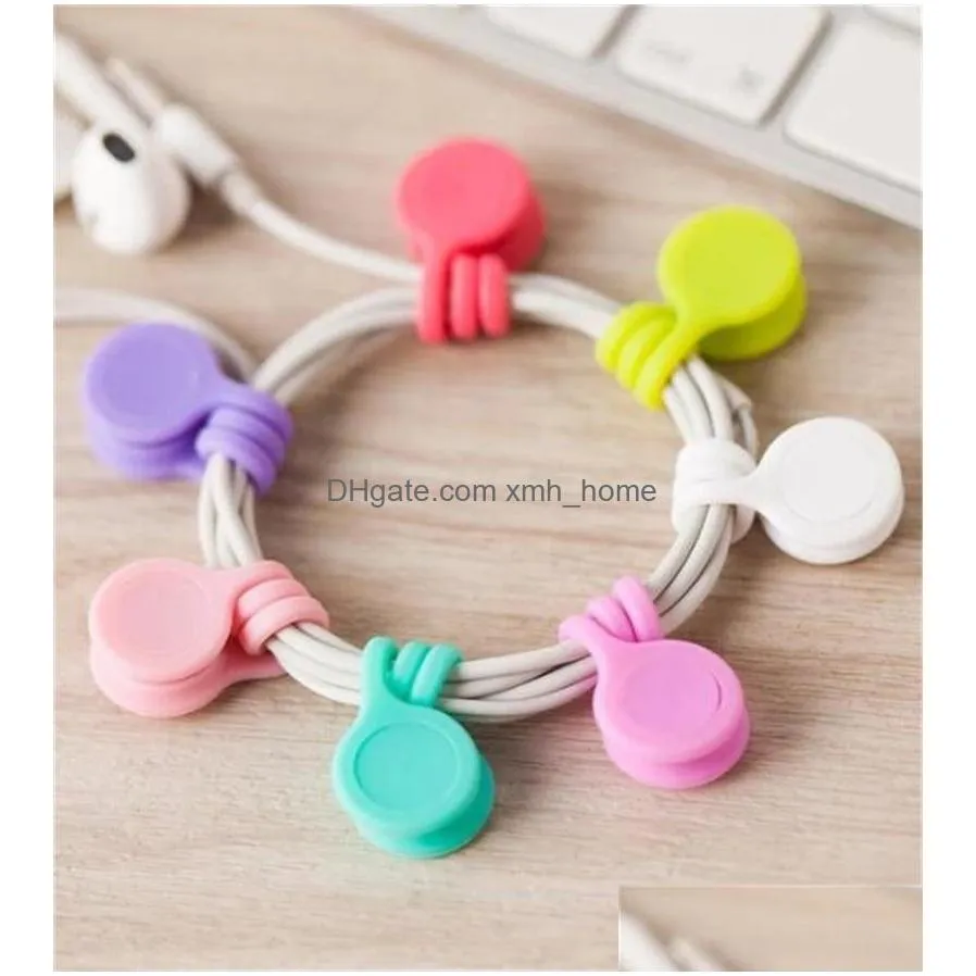 magnet headset style bobbin winder mobile phone magnetic attraction data line multifunction cord clip silicone originality 1sl m2