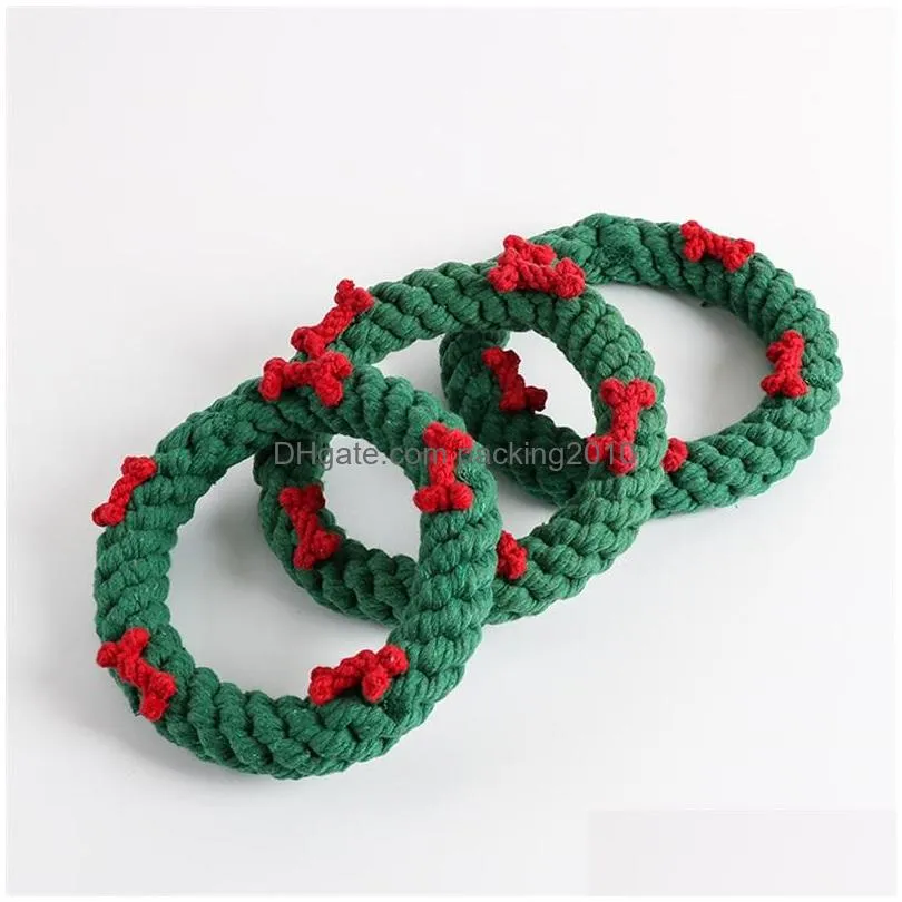 cotton rope manual weave  toy knot molar tooth dental cleaning christmas pets toys factory direct selling10bm p1