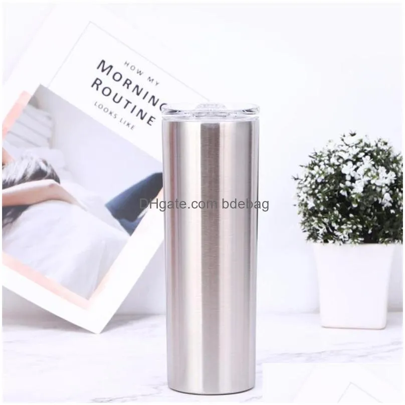 glasses with lids and straws 20oz stainless steel vacuum insulated white cup beer coffee mug