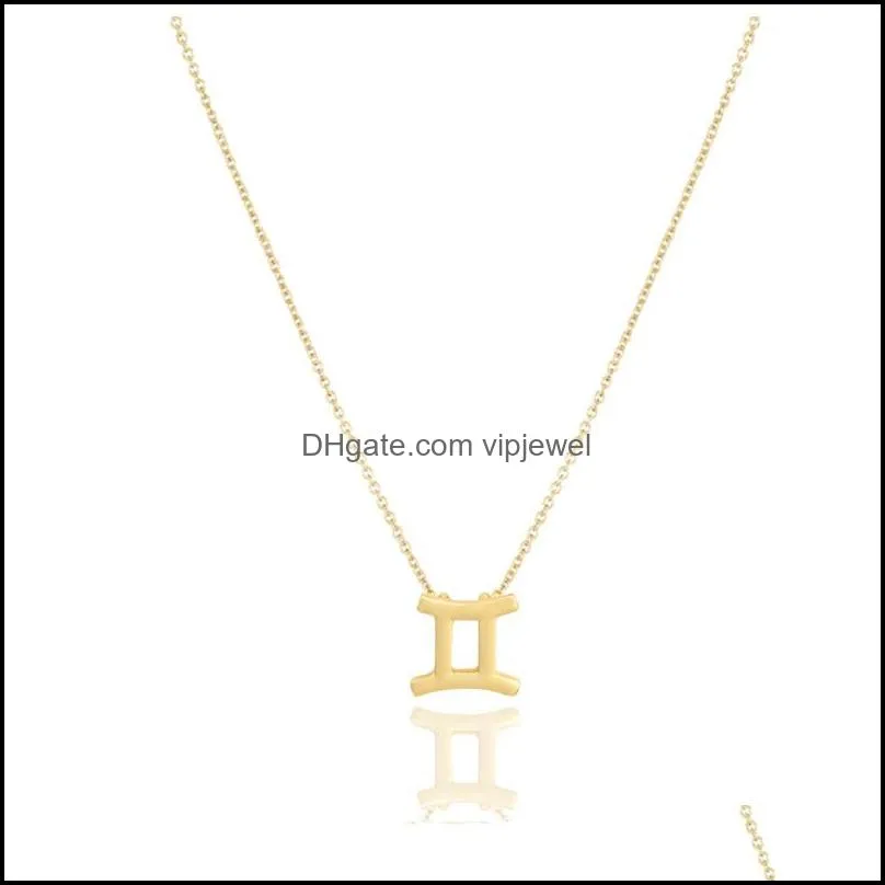 12 horscope signs necklace silver gold chains constell necklaces pendant women fashion jewlery