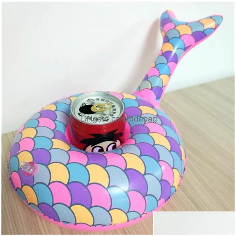 mermaid inflatable cup holder drink beer cups coaster cute plastic water bottle support parties festival supplies 2 6jx ii