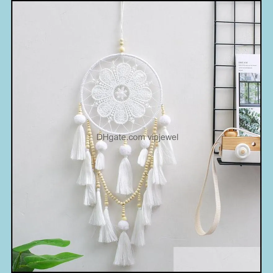 wood bead tassel handmade pendant hanging for home window decor wind chimes wall car hanging decor