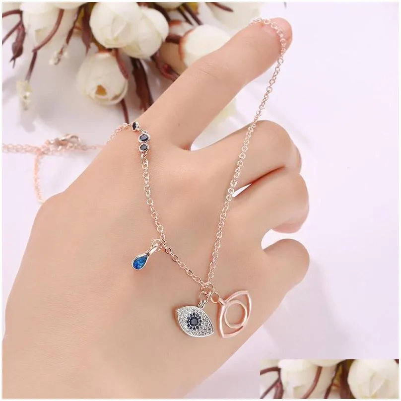 blue evil eye pendant necklaces for women girls demon eye necklace fashion jewelry gift