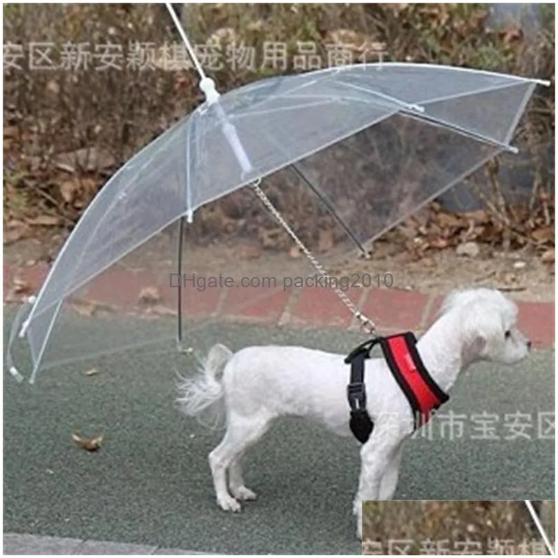 cool pets supplies collars useful transparent pe pet umbrella small dog gear with dogs leads keeps dry comfortable in rain 533 r2