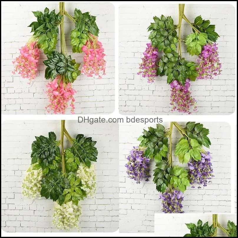 7 colors elegant artificial silk flower wisteria flower vine rattan for home garden party wedding decoration 75cm and 110cm available 99