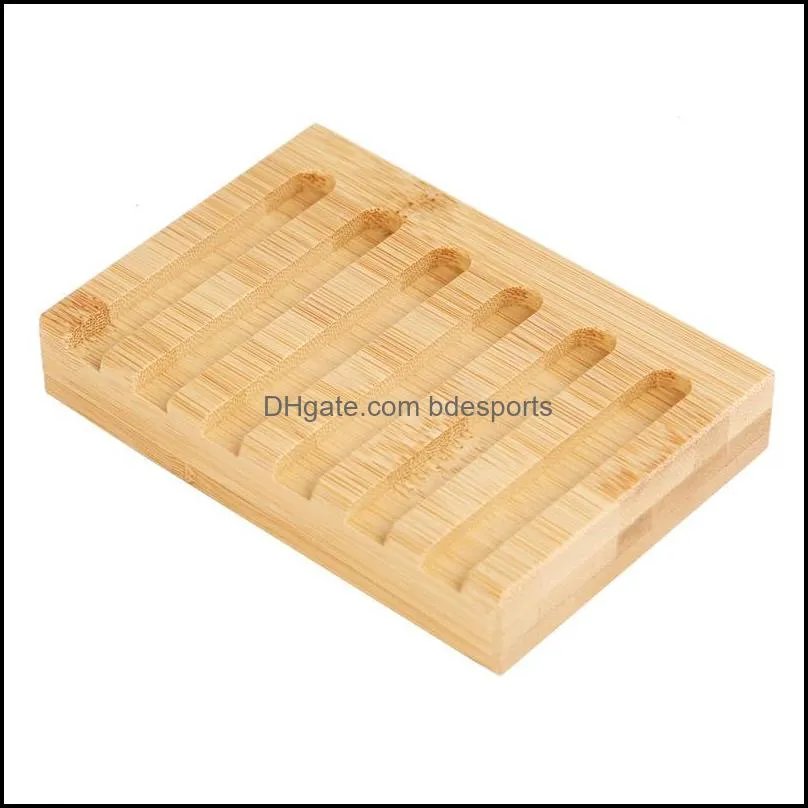 wooden natural bamboo soap dishes tray holder bathroom storage soap rack plate box container dish 571 s2