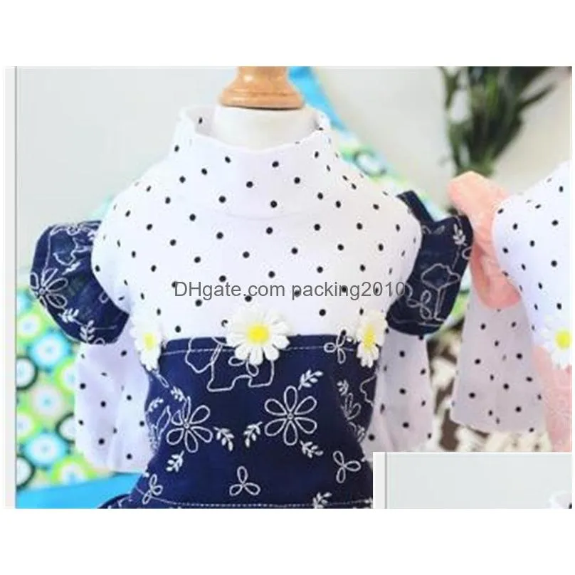 dogs dress elastic force bubble skirt broken flowers embroidery similar winter warm pet dog clothes 18mz uu