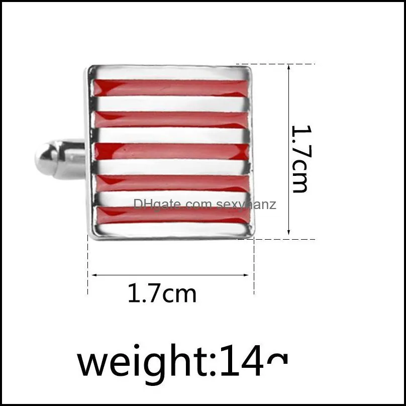 red black enamel stripe cufflinks fashion business shirt suit cuff links button for men dress fashion jewelry 