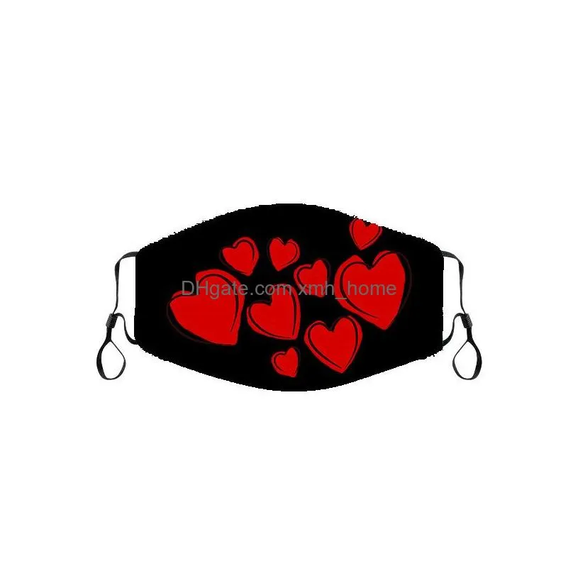 foldable face mask shiny love heart shaped washable fashion pluggable accesories reusable adult no filter mouth masks autumn 3 5hm k2