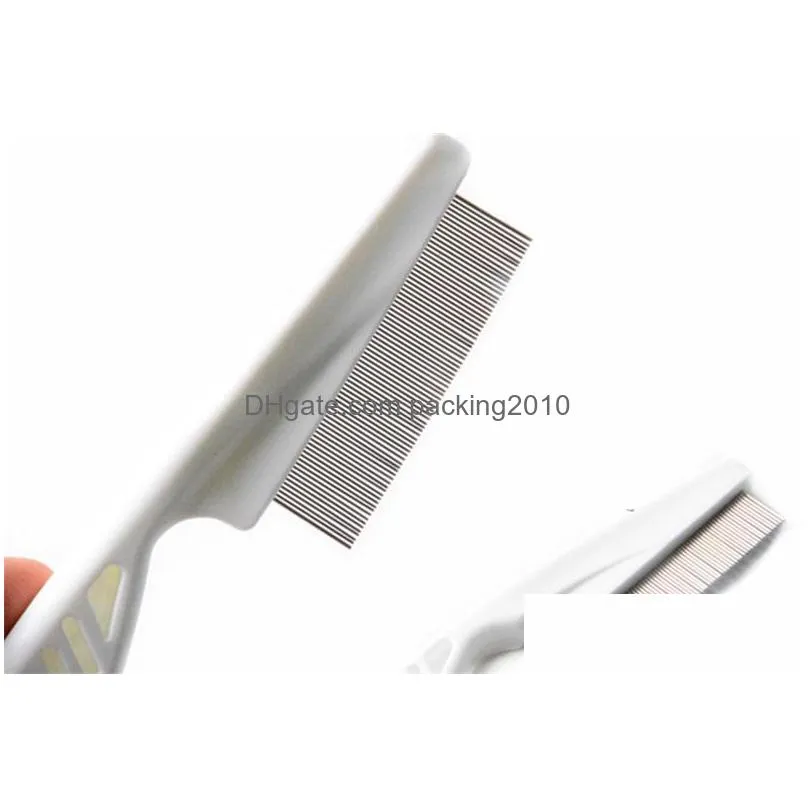 puppy cat grooming comb with plastic handle pet remove flea combs beauty stainless steel teeth hair brush 1 4wc ii