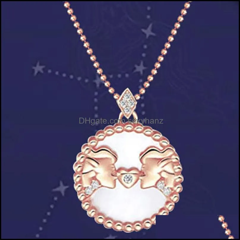 12 zodiac sign necklace horoscope libra crystal pendants charm star sign choker astrology necklaces for women girl fashion jewelry