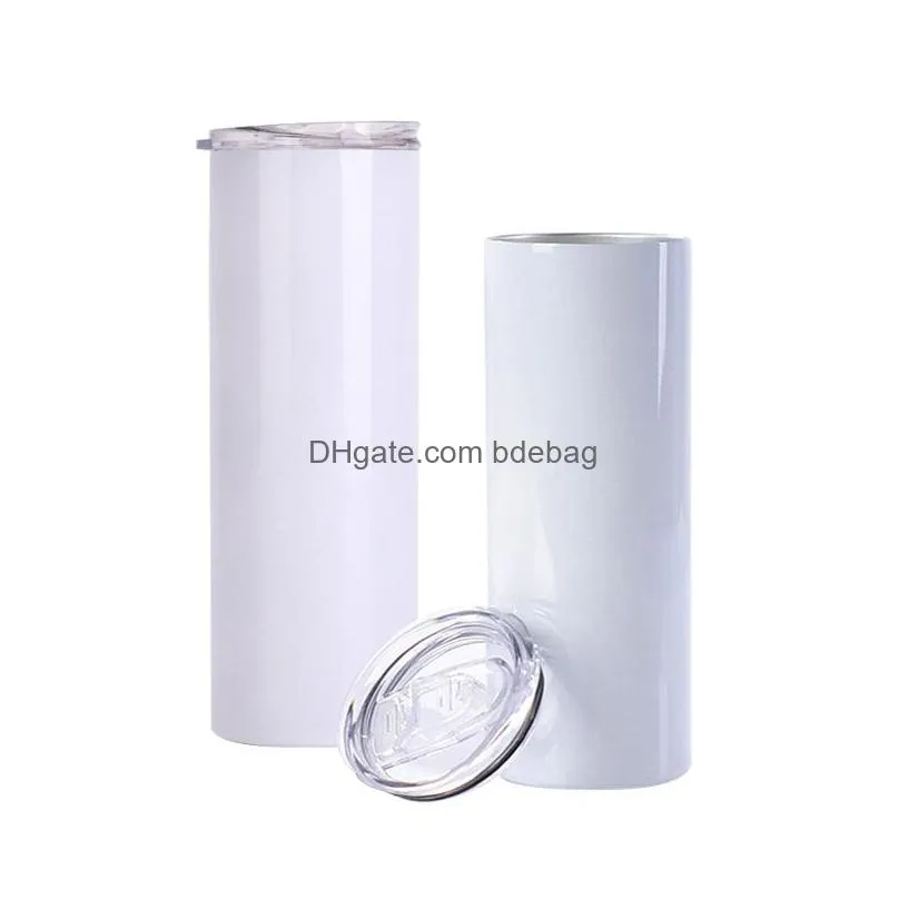 20oz sublimation blanks stainless steel straight water bottle sublimations tumblers insulated cups with straw heat transfer cup mugs