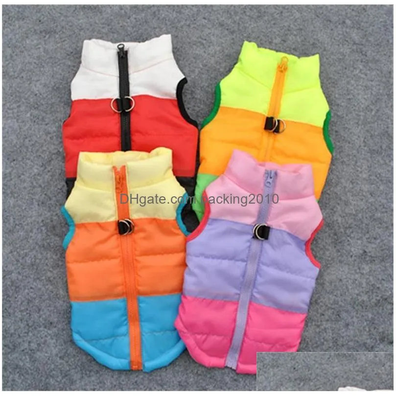 cotton padded clothes thickening vest dog clasp with traction bardian warm winter coat pet supplies wadded jacket good quality 12 5jh