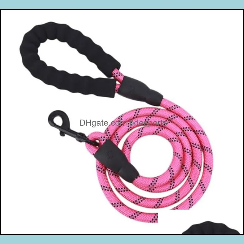 new pet supplies hook circular rope dog traction rope with safe reflective light dog chain dog nylon belt suitable for medium/la 23 j2