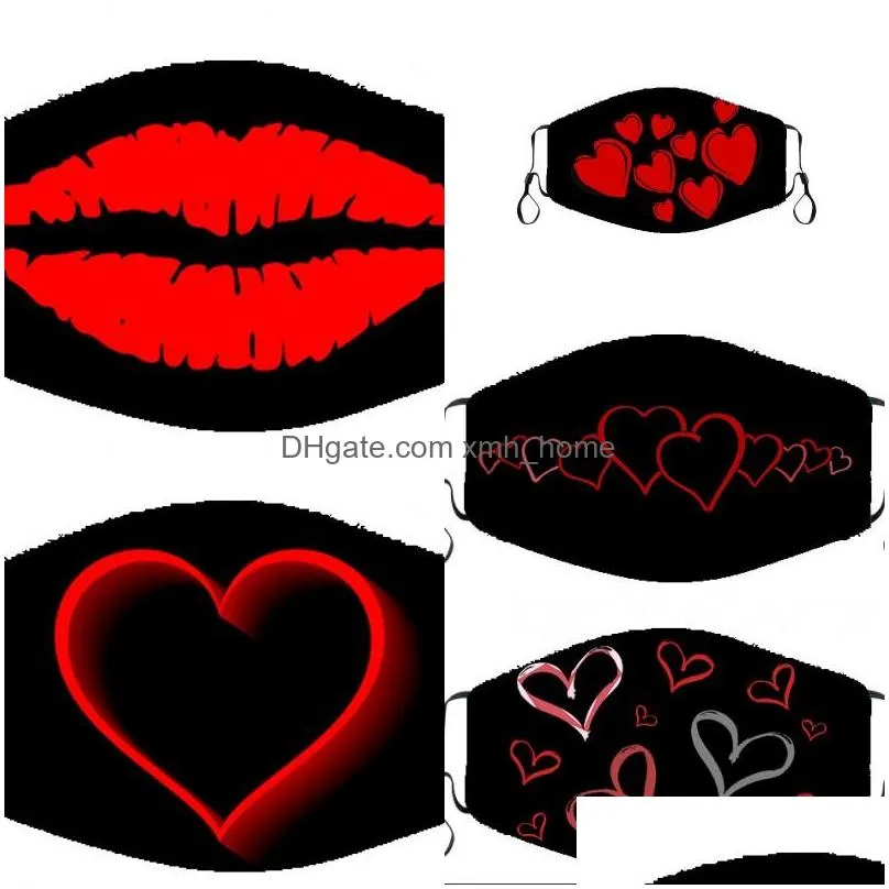 foldable face mask shiny love heart shaped washable fashion pluggable accesories reusable adult no filter mouth masks autumn 3 5hm k2