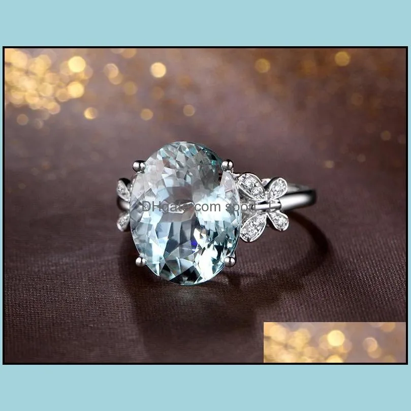 diamon topaz ring crystal butterfly rings engagement wedding ring jewelry women rings fashion jewelry 080295
