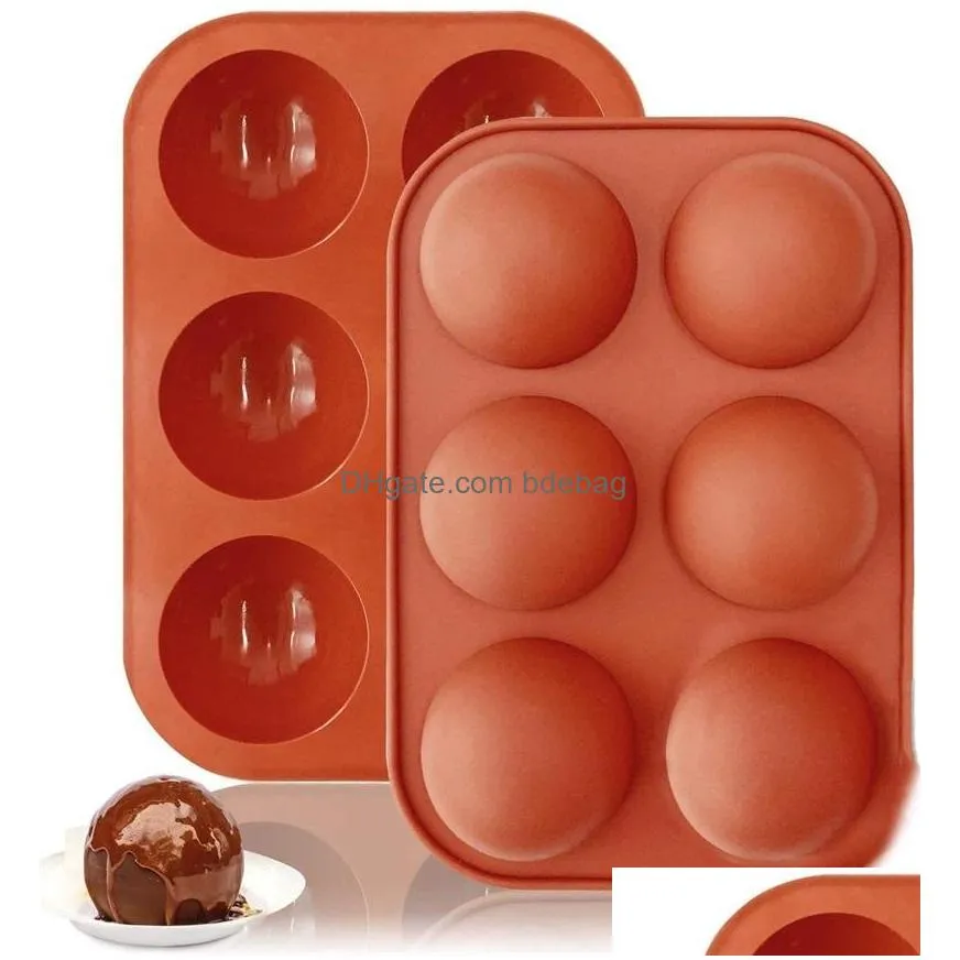 brick red hemispherical mould food grade silicone cake biscuits chocolates mold diy high temperature resistance 5yy j2