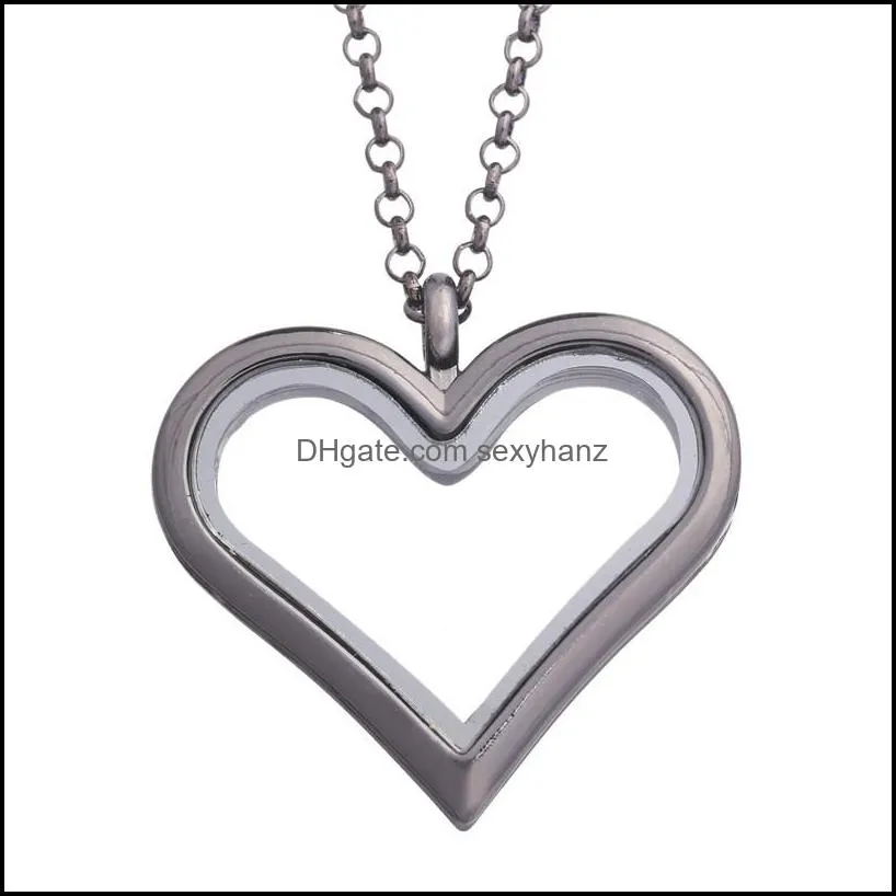 floating locket heart pendant necklace openable living memory necklaces for women children diy fashion jewlery