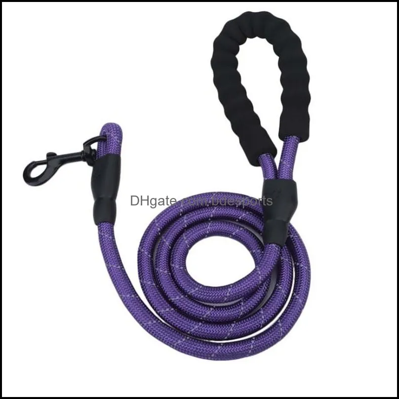 new pet supplies hook circular rope dog traction rope with safe reflective light dog chain dog nylon belt suitable for medium/la 23 j2