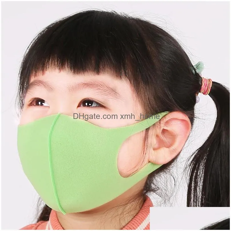 3 pcs children face masks foldable respirators unisex girls boys earloop mouth mask used home outdoor 6hl h1