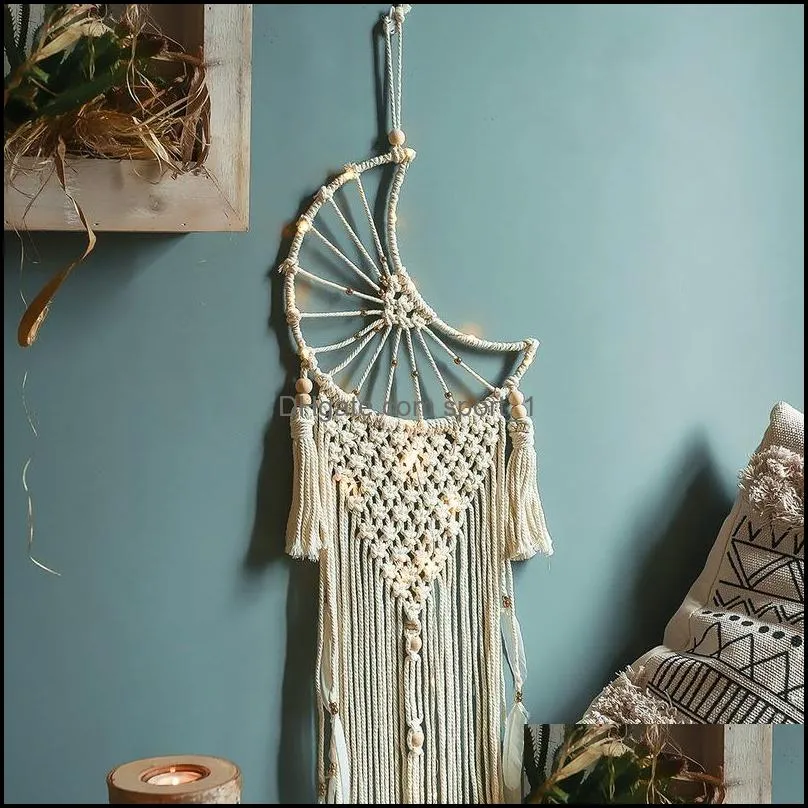 moon tassel macrame wall hanging tapestry diy handmade woven home decor for bedroom woven boho tapestry hanging