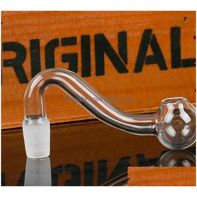 cheap pyrex glass oil burner pipe with 10mm male clear joint mini thick glass tube oil burner bubbler for water bongs cheapest 6034 q2