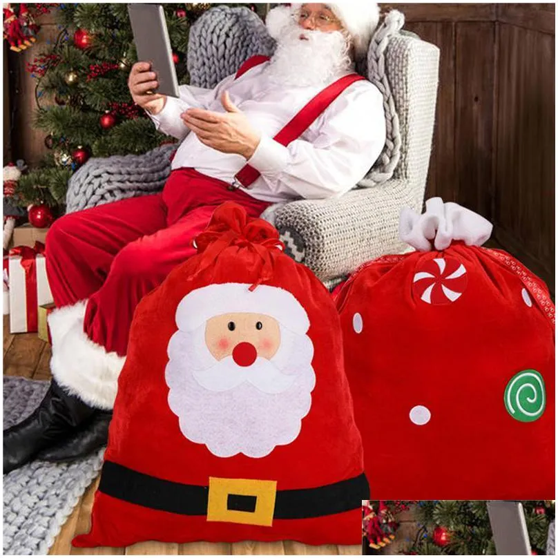 christmas decorations fashion large gift bag multi colors xmas bags for wrapping packing party winter holidays