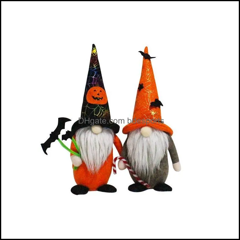 bat crutch standing gnomes plush doll halloween party gifts decorative beard faceless toys ornaments desk elf 11 5gl3 q2