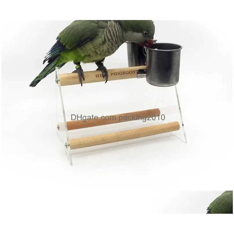 stainless steel bird water feeder supplies dishes parrot pet food feeding cups with clamp cage hanging bowl dispenser 901 b3
