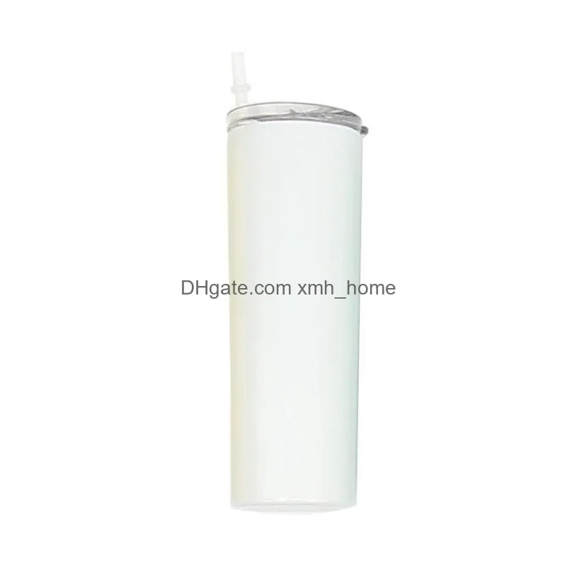 flat 20oz water cups home sublimation blanks stainless steel tumblers insulated mug no handle vehicle seal up straights slims lid straw