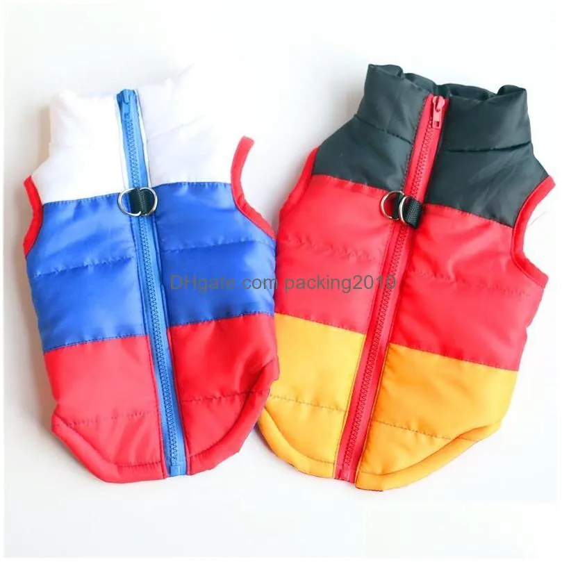 cotton padded clothes thickening vest dog clasp with traction bardian warm winter coat pet supplies wadded jacket good quality 12 5jh