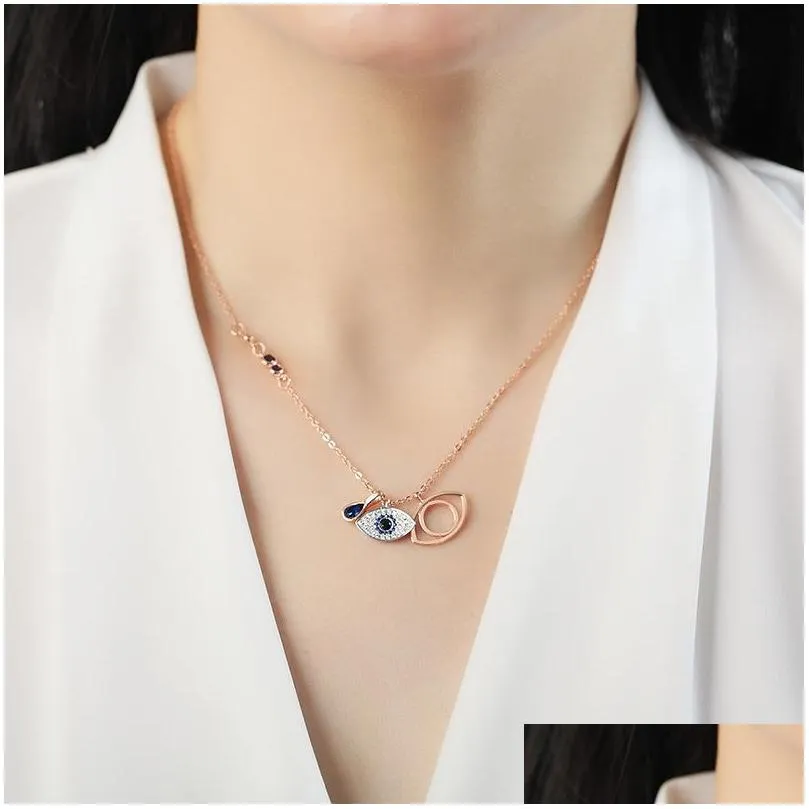 blue evil eye pendant necklaces for women girls demon eye necklace fashion jewelry gift