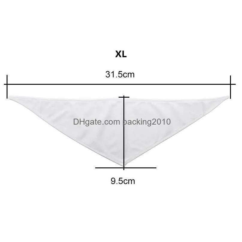 white diy pet burp clothes sublimation blank multi size bandana dog cat accessories triangular scarf home outdoor fashion 4 9ex