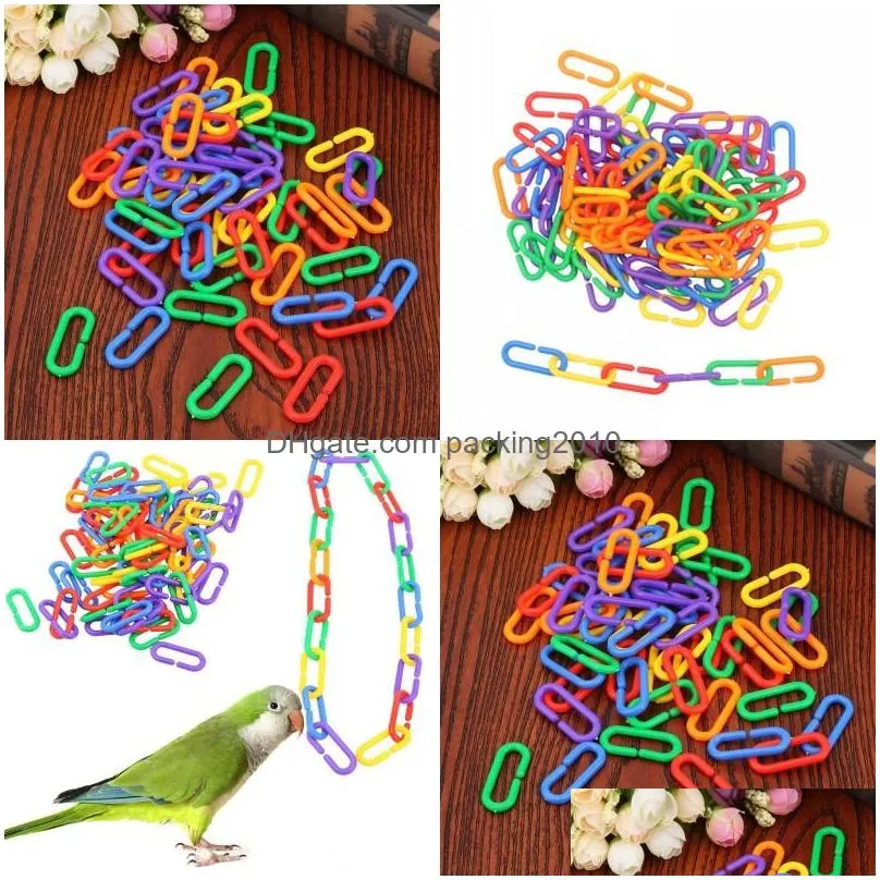 type c bird toys multicolor birds gnaw plaything parrot colour plastic chain link a pack of 100 pcs new 6 5jx j2