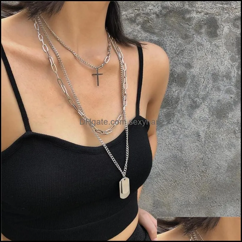 army card cross necklace gold chains women necklace chokers necklace fashion hip hop jewelry