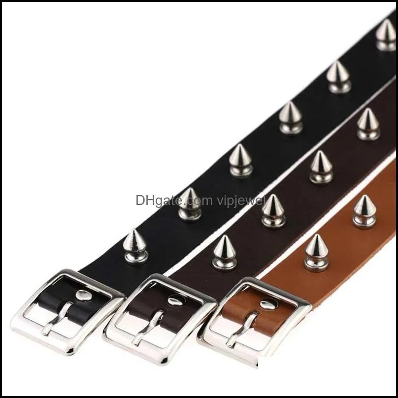 gothic sticker choker necklace nail leather pin buckle collar necklaces women fashion jewelry