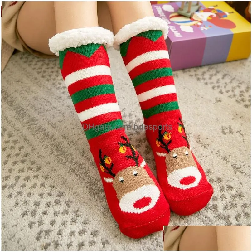 christmas decorations knit socks cartoon xmas treehouse womens thick sherpa fleece lined thermal sockschristmas 16styles 2014 e3