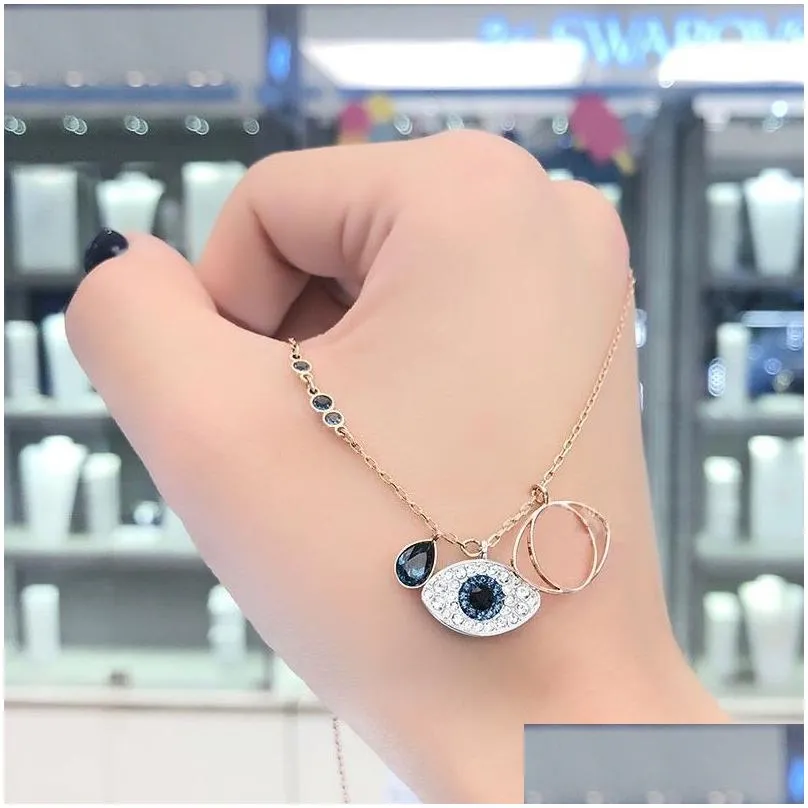 rose gold evil eye necklace turkish blue eyes pendant necklaces for women lucky protection jewelry