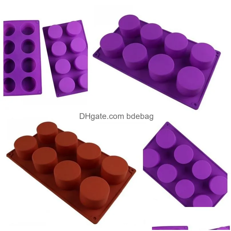 hand made soap silicone mold eight circles ice cube moulds muffin cup cake baking mould moldes de silicona diy tool 5jm f2